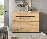 Schuhkommode Cooper in Artisan Eiche und grau Flurkommode 120 x 94 cm, Soft-Close