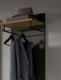 Garderobenpaneel Cooper in grau und Artisan Eiche Wandgarderobe 45 x 165 cm