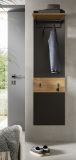 Garderobenpaneel Cooper in grau und Artisan Eiche Wandgarderobe 45 x 165 cm