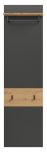 Garderobenpaneel Cooper in grau und Artisan Eiche Wandgarderobe 45 x 165 cm
