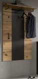 Garderobenpaneel Cooper in Artisan Eiche und grau Wandgarderobe 80 x 141 cm
