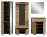 Garderobe Set 5-teilig Cooper in Artisan Eiche und grau 255 cm, Soft-Close