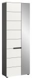 Garderobenschrank Cooper in wei und grau 65 x 190 cm mit variabler Inneneinteilung, Soft-Close