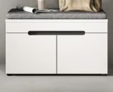 Garderobe Sitzbank Cooper in wei und grau Garderobenbank 80 cm, Soft-Close