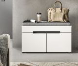 Garderobe Sitzbank Cooper in wei und grau Garderobenbank 80 cm, Soft-Close