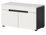Garderobe Sitzbank Cooper in wei und grau Garderobenbank 80 cm, Soft-Close
