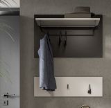 Garderobenpaneel Cooper in wei und grau Set 2-teilig 80 cm