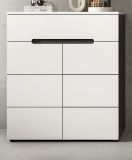 Schuhkommode Cooper in wei und grau Flurkommode 80 x 94 cm, Soft-Close