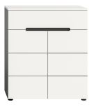 Schuhkommode Cooper in wei und grau Flurkommode 80 x 94 cm, Soft-Close