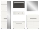 Garderobe Set 6-teilig Cooper in wei und grau 255 cm, Soft-Close