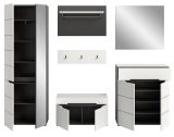 Garderobe Set 6-teilig Cooper in wei und grau 255 cm, Soft-Close
