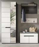 Garderobe Set 4-teilig Cooper in wei und grau 160 cm, Soft-Close