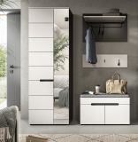 Garderobe Set 4-teilig Cooper in wei und grau 160 cm, Soft-Close