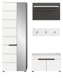 Garderobe Set 4-teilig Cooper in wei und grau 160 cm, Soft-Close