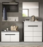 Garderobe Set 5-teilig Cooper in wei und grau 175 cm, Soft-Close