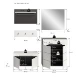 Garderobe Set 5-teilig Cooper in wei und grau 175 cm, Soft-Close