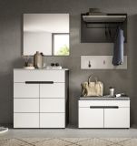 Garderobe Set 5-teilig Cooper in wei und grau 175 cm, Soft-Close