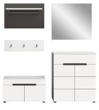 Garderobe Set 5-teilig Cooper in wei und grau 175 cm, Soft-Close