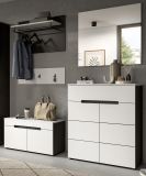 Garderobe Set 2-teilig Cooper in wei und grau Schuhkommode und Spiegel, Soft-Close
