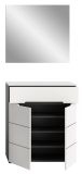Garderobe Set 2-teilig Cooper in wei und grau Schuhkommode und Spiegel, Soft-Close