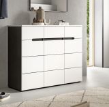 Schuhkommode Cooper in wei und grau Flurkommode 120 x 94 cm, Soft-Close