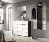 Schuhkommode Cooper in wei und grau Flurkommode 120 x 94 cm, Soft-Close