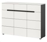 Schuhkommode Cooper in wei und grau Flurkommode 120 x 94 cm, Soft-Close