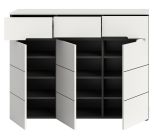 Schuhkommode Cooper in wei und grau Flurkommode 120 x 94 cm, Soft-Close