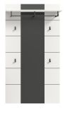 Garderobenpaneel Cooper in wei und grau Wandgarderobe 80 x 141 cm