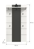 Garderobenpaneel Cooper in wei und grau Wandgarderobe 80 x 141 cm