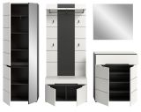 Garderobe Set 5-teilig Cooper in wei und grau 255 cm, Soft-Close