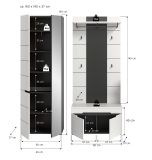 Garderobe Set 3-teilig Cooper in wei und grau 160 cm, Soft-Close