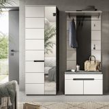 Garderobe Set 3-teilig Cooper in wei und grau 160 cm, Soft-Close