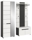 Garderobe Set 3-teilig Cooper in wei und grau 160 cm, Soft-Close