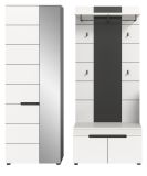 Garderobe Set 3-teilig Cooper in wei und grau 160 cm, Soft-Close