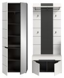Garderobe Set 3-teilig Cooper in wei und grau 160 cm, Soft-Close