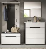 Garderobe Set 4-teilig Cooper in wei und grau 175 cm, Soft-Close