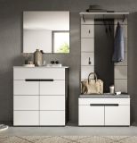 Garderobe Set 4-teilig Cooper in wei und grau 175 cm, Soft-Close