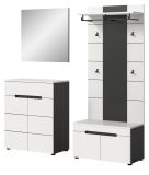 Garderobe Set 4-teilig Cooper in wei und grau 175 cm, Soft-Close