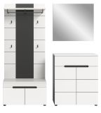 Garderobe Set 4-teilig Cooper in wei und grau 175 cm, Soft-Close