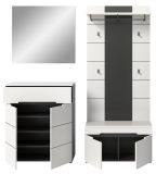 Garderobe Set 4-teilig Cooper in wei und grau 175 cm, Soft-Close