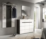 Garderobe Set 3-teilig Cooper in wei und grau 215 cm, Soft-Close