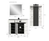 Garderobe Set 3-teilig Cooper in wei und grau 215 cm, Soft-Close