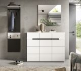 Garderobe Set 3-teilig Cooper in wei und grau 180 cm, Soft-Close