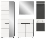 Garderobe Set 4-teilig Cooper in wei und grau 220 cm, Soft-Close