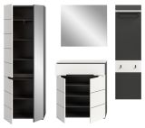 Garderobe Set 4-teilig Cooper in wei und grau 220 cm, Soft-Close