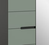 Garderobenschrank Cooper in Salbei grn und Basalt grau 65 x 190 cm variable Inneneinteilung, Soft-Close