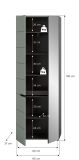 Garderobenschrank Cooper in Salbei grn und Basalt grau 65 x 190 cm variable Inneneinteilung, Soft-Close