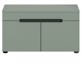 Garderobe Sitzbank Cooper in Salbei und Basalt Grau Garderobenbank 80 cm, Soft-Close