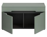 Garderobe Sitzbank Cooper in Salbei und Basalt Grau Garderobenbank 80 cm, Soft-Close